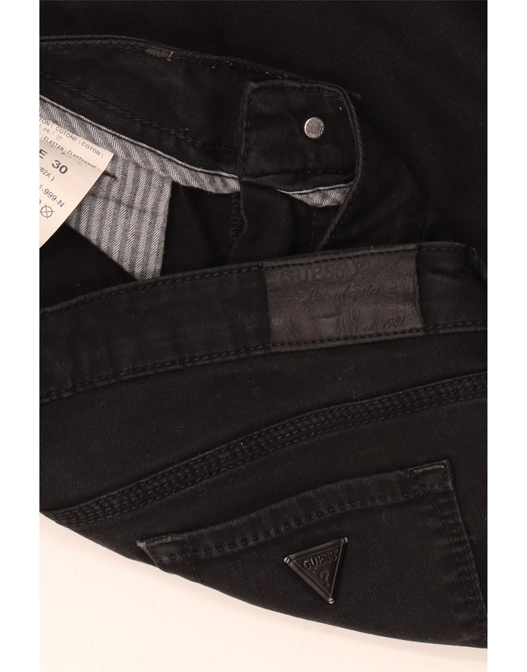 Guess Γυναικείο Slim Jeans W30 L29 Μαύρο βαμβακερό