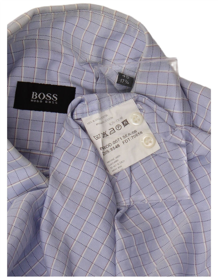 Ανδρικό πουκάμισο HUGO BOSS 45 17 1/2 XL μωβ βαμβακερό