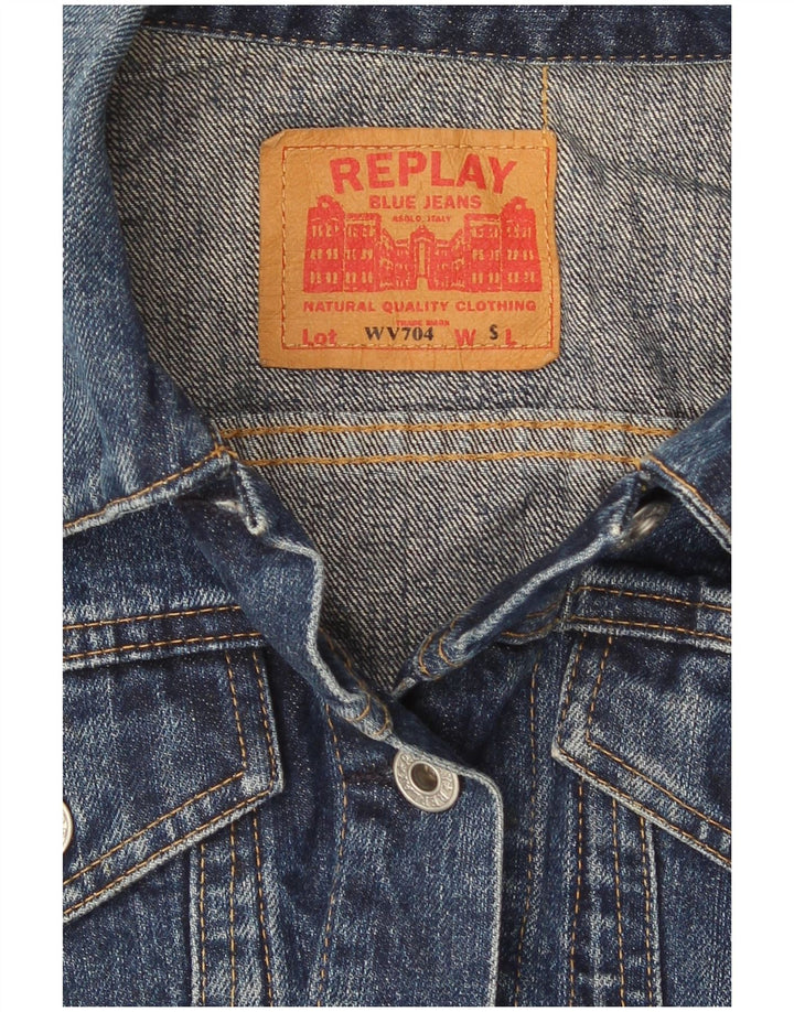 Replay Γυναικείο Τζιν Μπουφάν UK 8 Small Blue Cotton