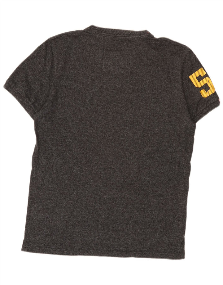 Ανδρικό γραφικό μπλουζάκι Superdry Top μεγάλο γκρι βαμβακερό