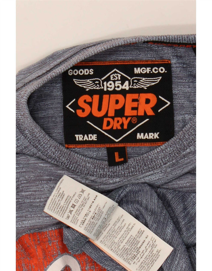 Ανδρικό γραφικό T-Shirt Superdry Top Large Grey Flecked Polyester