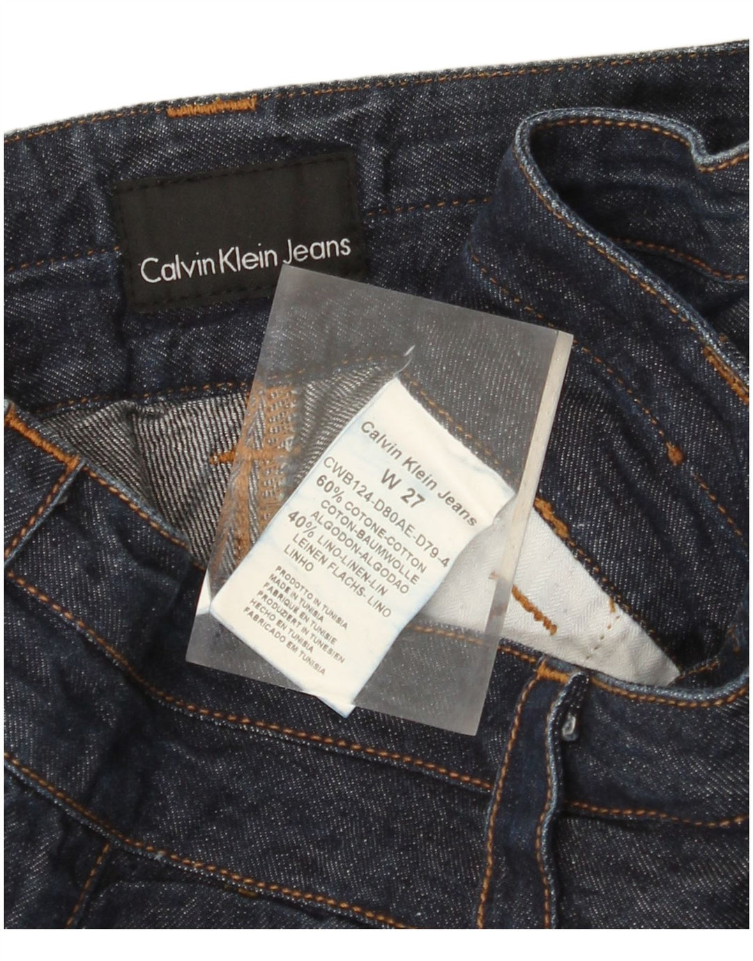 CALVIN KLEIN Γυναικείο ίσιο τζιν W27 L35 Navy Blue Cotton