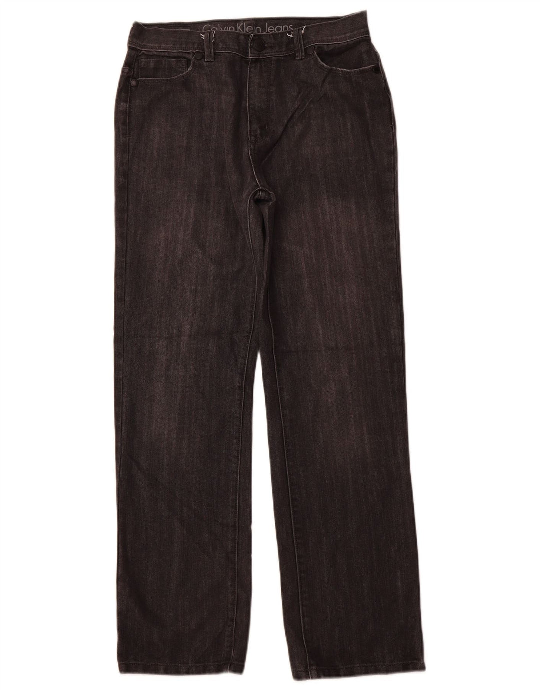 CALVIN KLEIN Girls Rebel Straight Jeans 15-16 ετών W30 L29 Black Classic