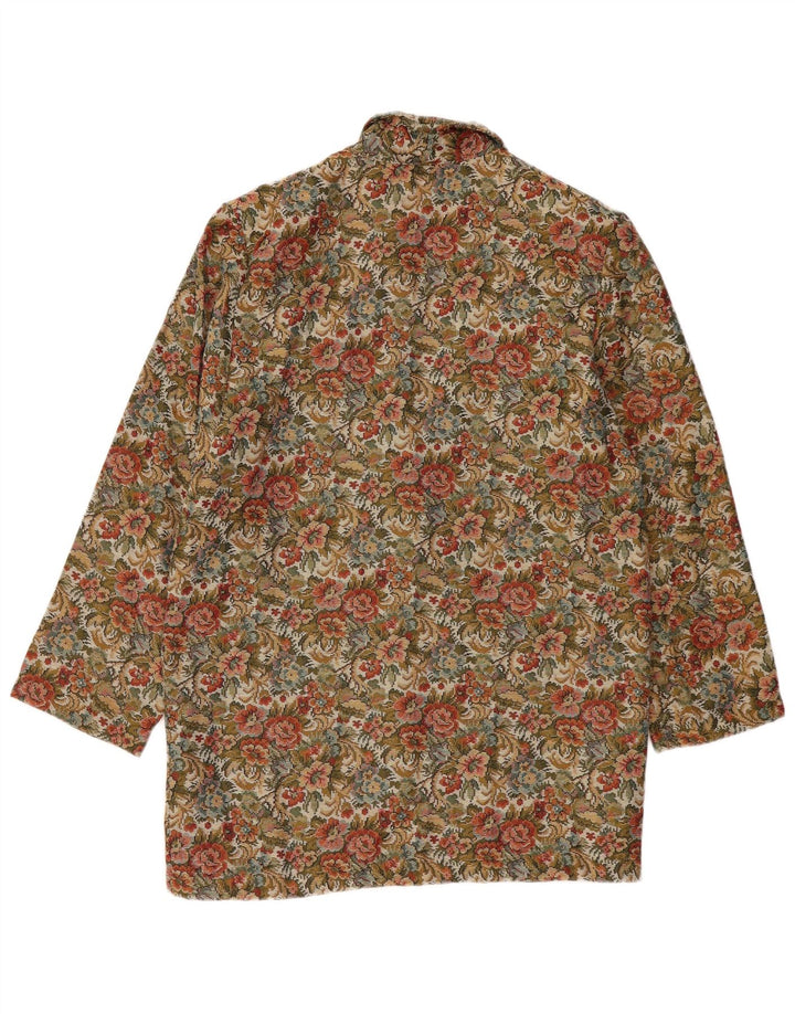 Vintage Γυναικείο Μπλέιζερ Μπουφάν UK 14 Μεγάλο Πολύχρωμο Φλοράλ