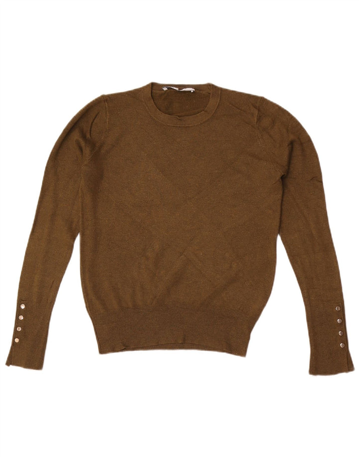 Zara Γυναικείο πουλόβερ με λαιμόκοψη UK 12 Medium Khaki