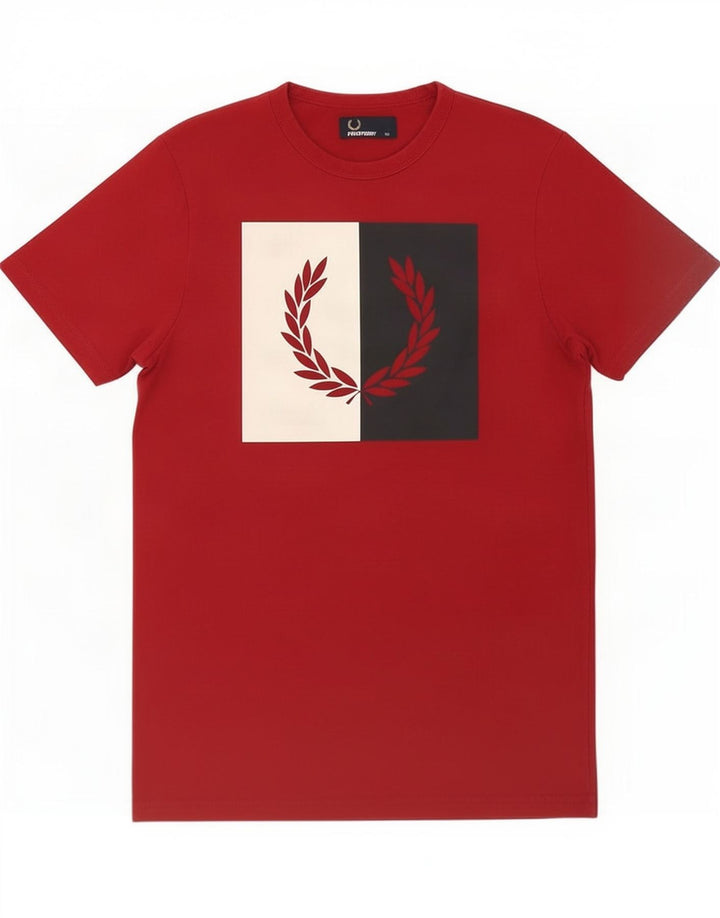 Fred Perry Ανδρικό γραφικό T-Shirt Top XS Red