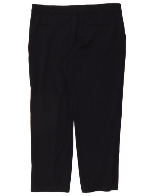 Marks & Spencer Γυναικείο Crop Casual Παντελόνι UK 14 Large W34 L25 Navy Blue