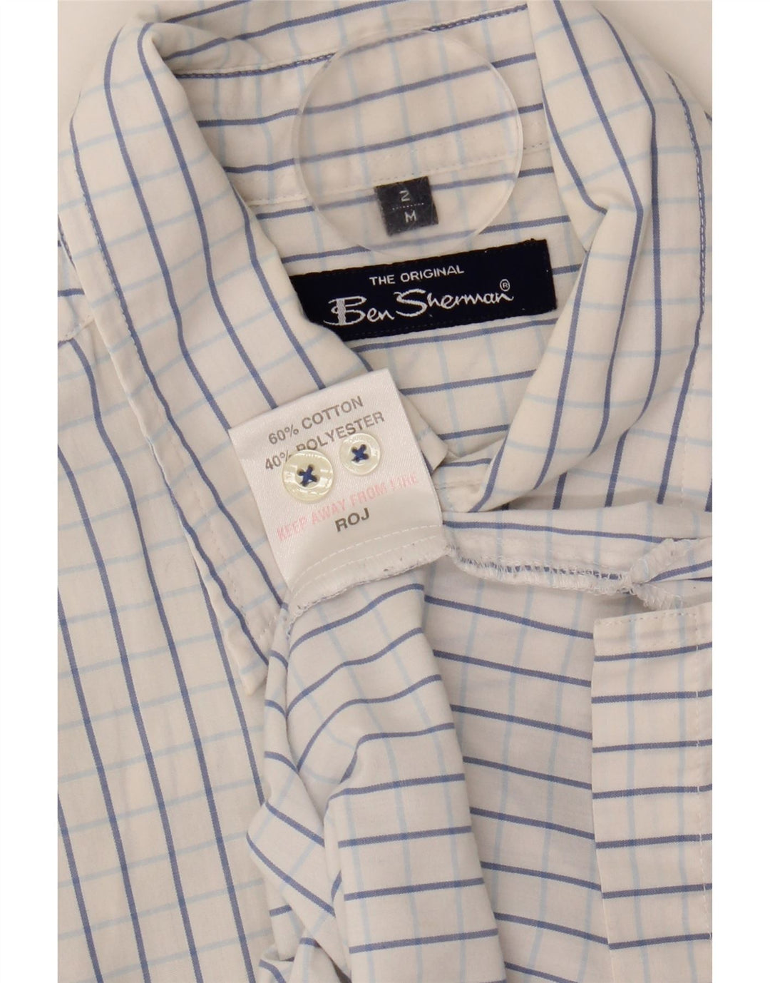 Ανδρικό κοντομάνικο πουκάμισο Ben Sherman, μεσαίο μπλε βαμβακερό