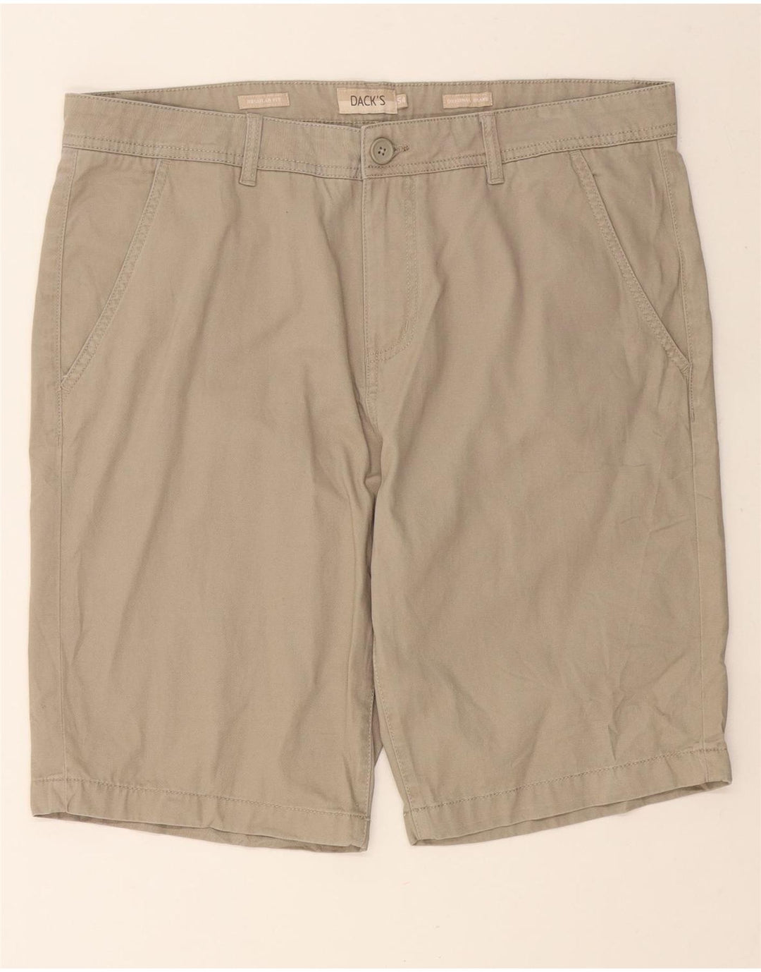 DACK'S Mens Regular Fit Chino Shorts IT 54 2XL W38  Beige Cotton Vintage Dack's and Second-Hand Dack's from Messina Hembry 