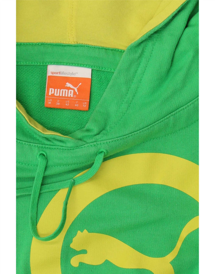 Puma Γυναικείο Γραφικό Hoodie Jumper UK 12 Medium Green