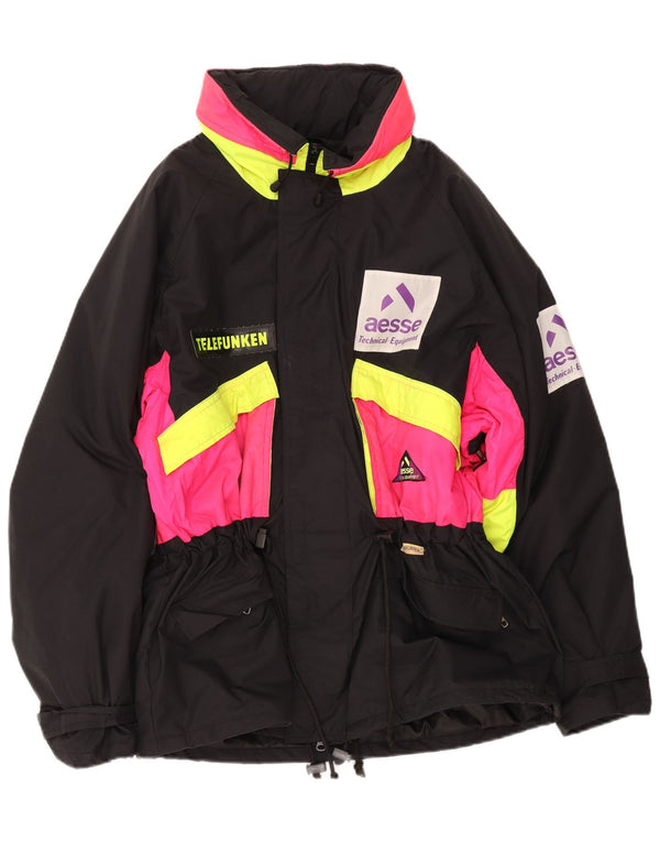 Ανδρικό τζάκετ σκι με κουκούλα Aesse UK 38 Medium Black Colourblock