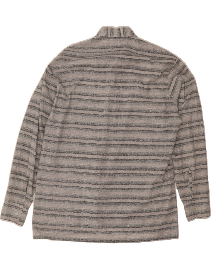 TREND Mens Shirt XL Grey Striped Vintage Trend and Second-Hand Trend from Messina Hembry 