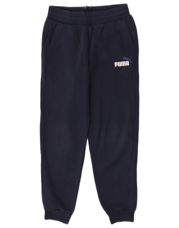 Puma Boys αθλητική φόρμα παντελόνι Joggers 11-12 ετών Navy Blue Cotton