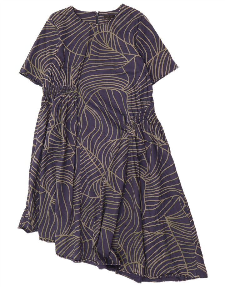 Γυναικείο ασύμμετρο φόρεμα COS EU 42 Μεγάλο Navy Blue γεωμετρικό βαμβακερό