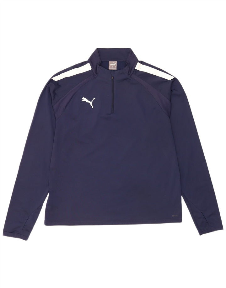 Ανδρική φόρμα πουλόβερ με φερμουάρ Puma Top XL Navy Blue Colourblock