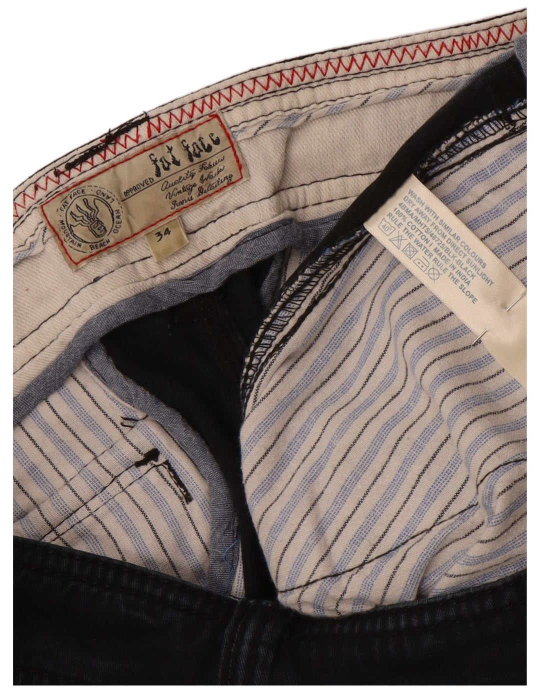 Ανδρικό σορτς Cargo Fat Face W34 μεγάλο μαύρο βαμβακερό