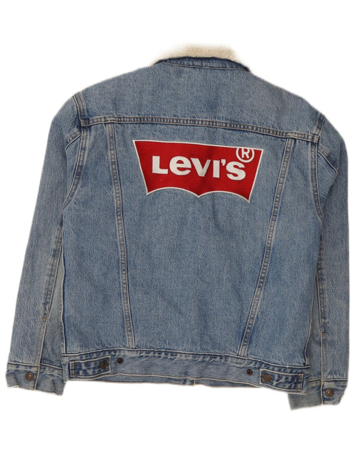 Γυναικείο τζιν σακάκι Levi's Graphic Sherpa UK 10 μικρό μπλε βαμβακερό