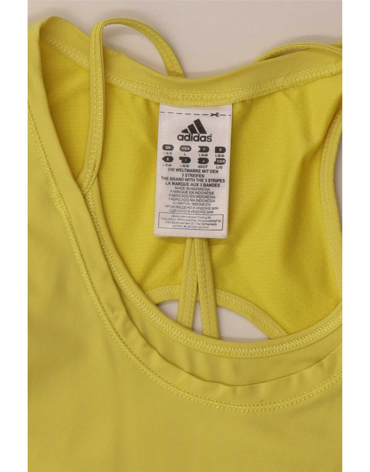 Adidas Γυναικείο γιλέκο Climacool Top UK 16/18 μεγάλο κίτρινο πολυαμίδιο