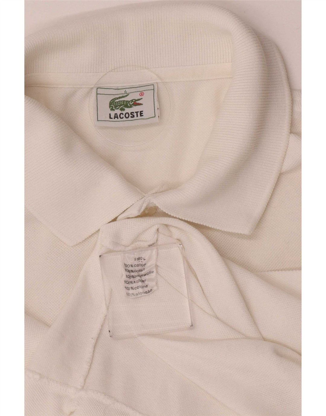 Ανδρικό πουκάμισο πόλο Lacoste, νούμερο 4, μεσαίο λευκό βαμβακερό