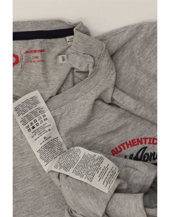 Jack & Jones Ανδρικό T-Shirt Top 2XL Γκρι βαμβακερό