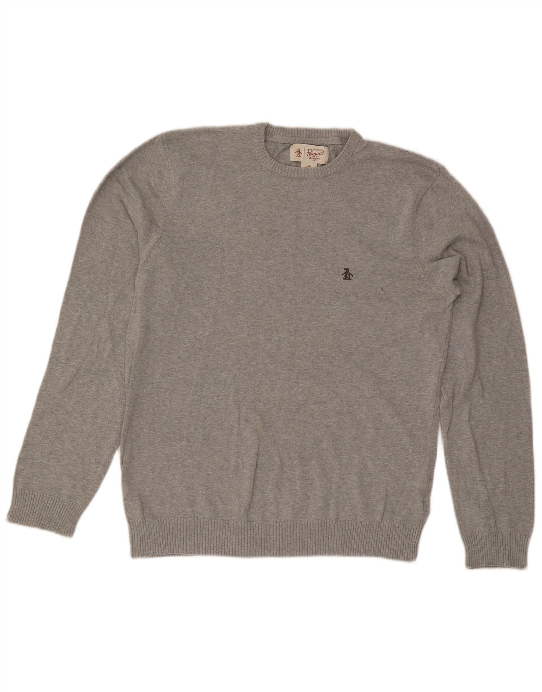 Ανδρικό πουλόβερ Penguin Crew Neck Jumper μεγάλο γκρι βαμβακερό