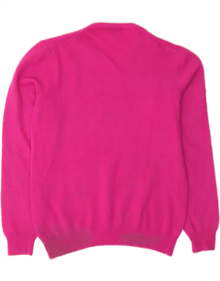 BENETTON Womens Crew Neck Jumper Sweater UK 12 Medium Pink Wool Vintage Benetton and Second-Hand Benetton from Messina Hembry 