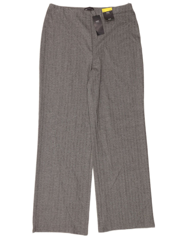 Marks & Spencer Γυναικείο Μακρύ Casual Παντελόνι UK 16 Large W36 L34 Navy Blue
