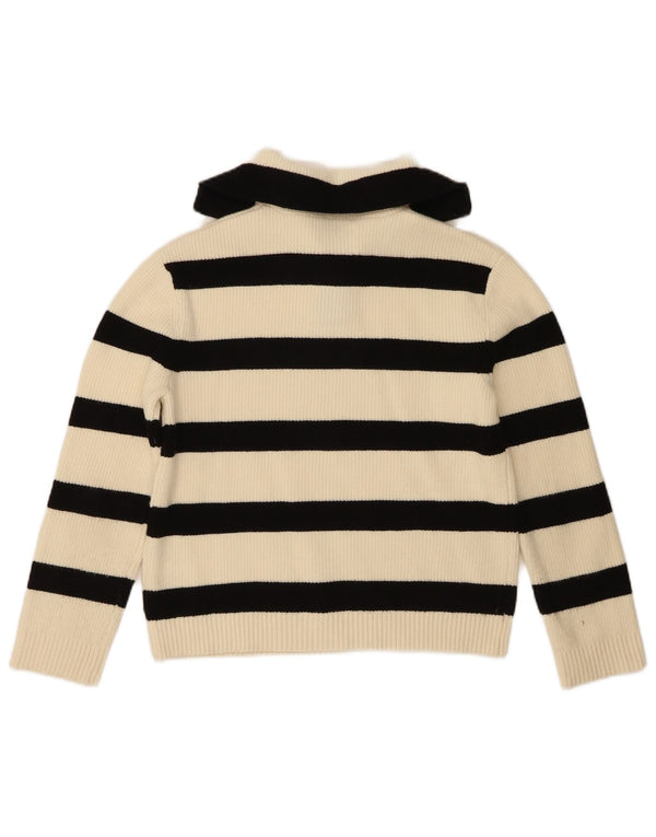 Zara Girls Polo πουλόβερ με λαιμόκοψη 11-12 ετών με λευκή ριγέ βισκόζη