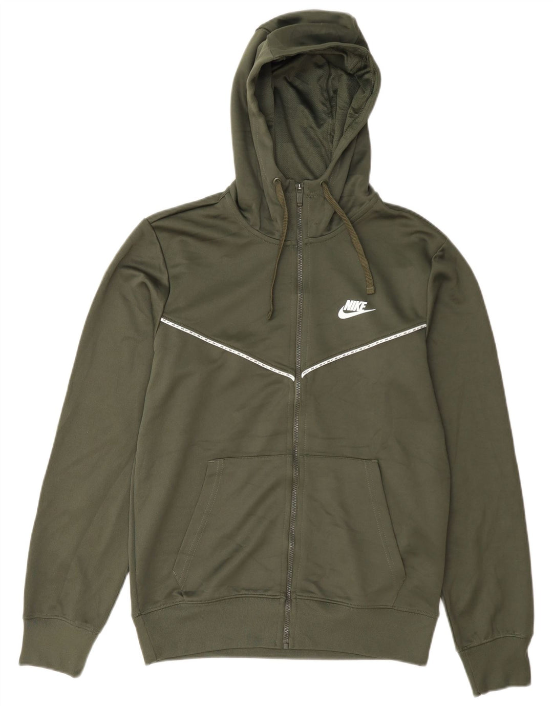 Ανδρικό πουλόβερ Nike με φερμουάρ με κουκούλα από μικρό πράσινο πολυεστέρα