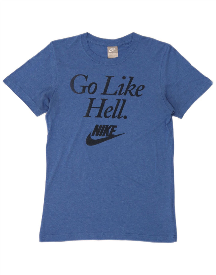 Ανδρικό γραφικό μπλουζάκι Nike, μικρό μπλε πολυεστέρας
