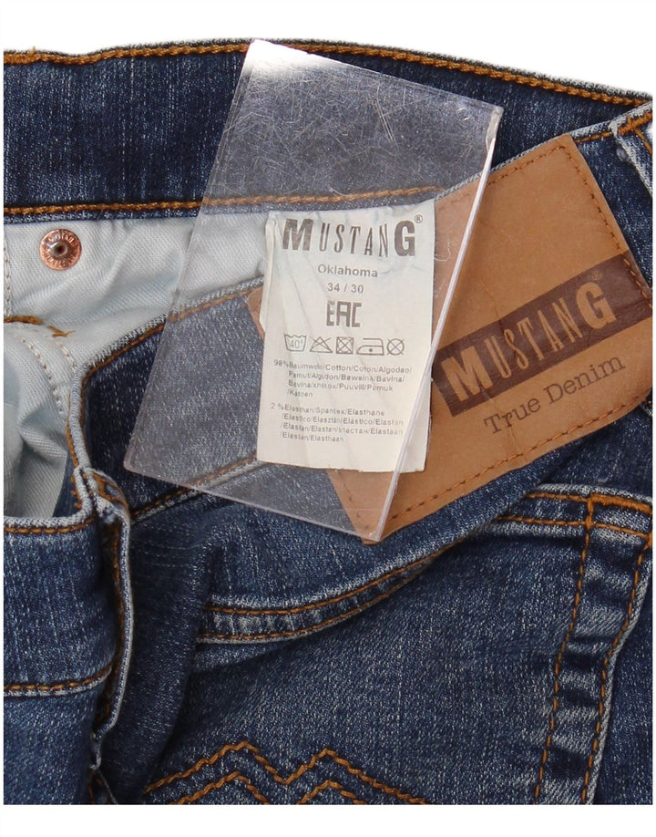 MUSTANG Ανδρικό Oklahoma Straight Jeans W34 L30 Μπλε βαμβακερό