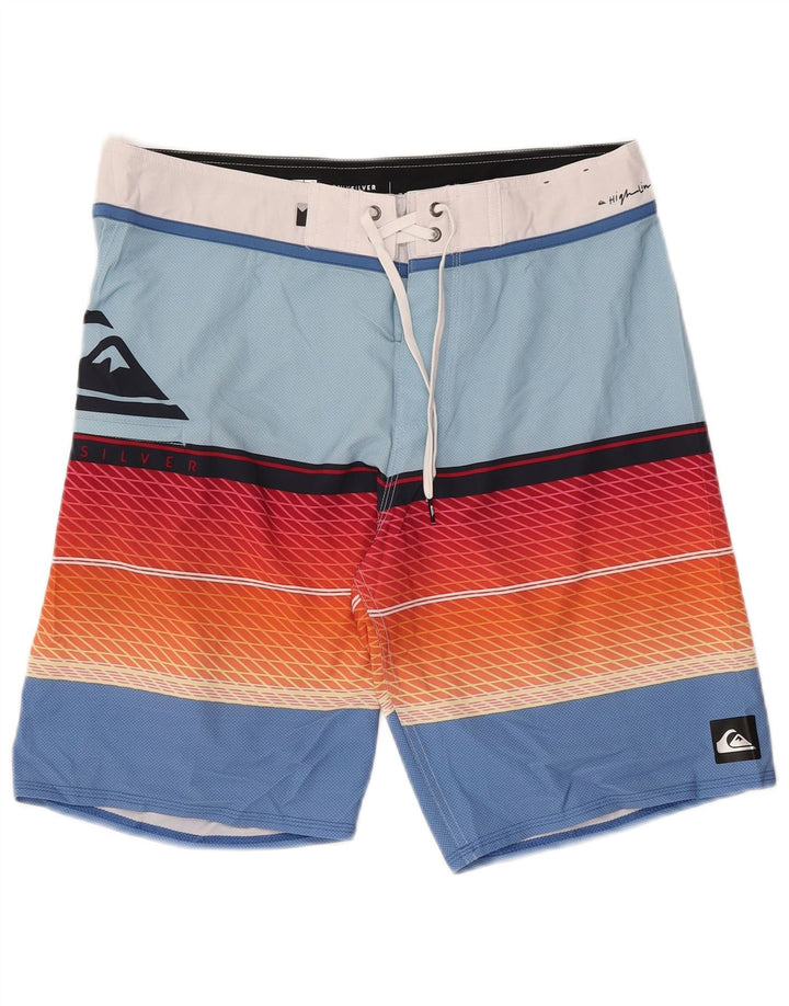 Ανδρικό γραφικό σορτς κολύμβησης Quiksilver με μεσαίο μπλε ριγέ πολυεστέρα