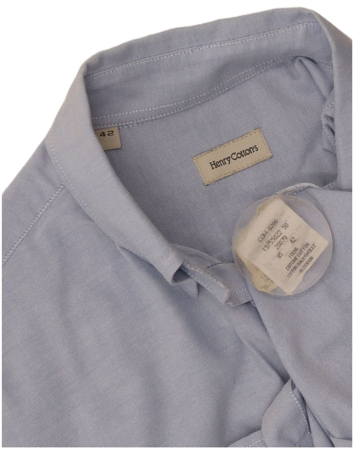 Henry Cottons γυναικείο πουκάμισο 3/4 μανίκι IT 42 μεσαίο μπλε βαμβακερό