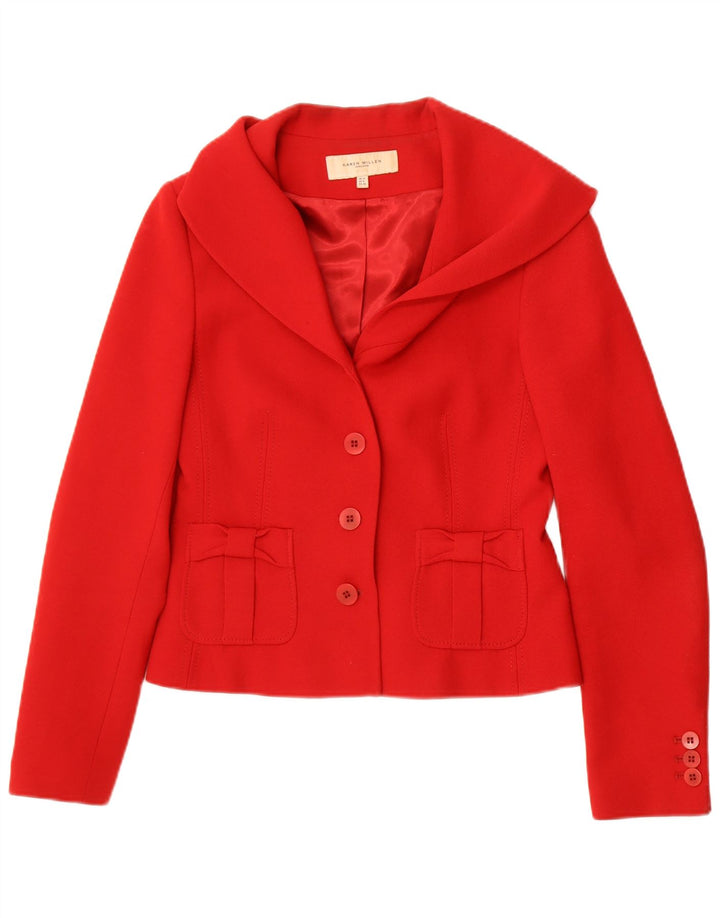 Karen Millen Γυναικείο μπλέιζερ με 3 κουμπιά μπουφάν UK 12 μεσαίο κόκκινο μαλλί
