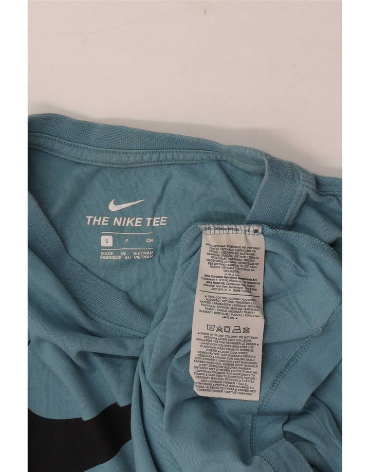 Ανδρικό γραφικό μπλουζάκι Nike, μικρό μπλε βαμβακερό