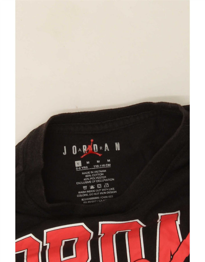 Jordan Boys Graphic T-Shirt Top 5-6 ετών Μεσαίο μαύρο βαμβακερό