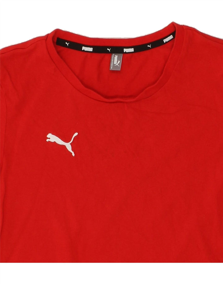 PUMA Womens T-Shirt Top UK 12 Medium Red Cotton Vintage Puma and Second-Hand Puma from Messina Hembry 