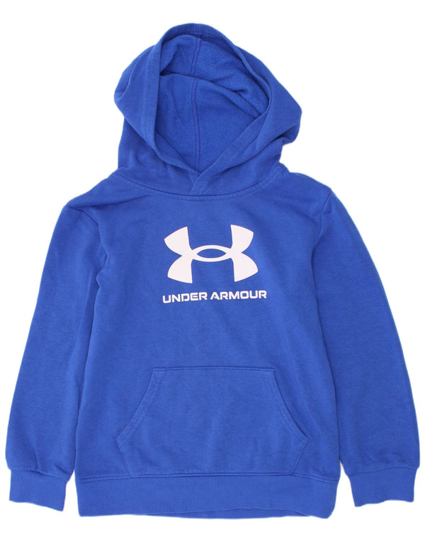 Under Armour Boys Graphic Hoodie Jumper 6-7 Years Blue Cotton