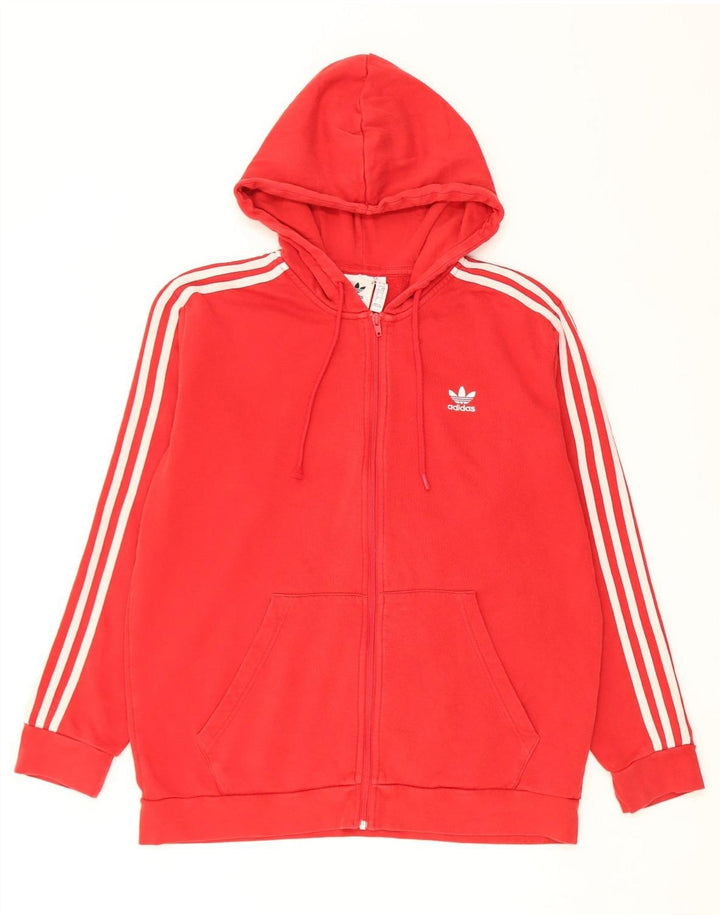 Ανδρικό πουλόβερ με κουκούλα με φερμουάρ Adidas μεγάλο κόκκινο βαμβακερό