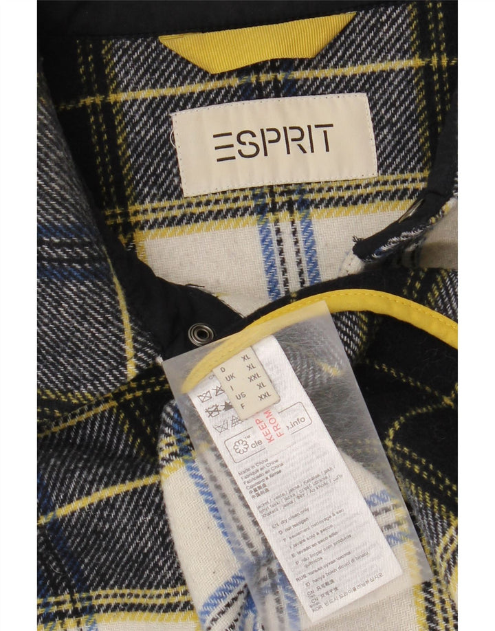 ESPRIT Mens Lumberjack Flannel Shirt XL Navy Blue Check Polyester