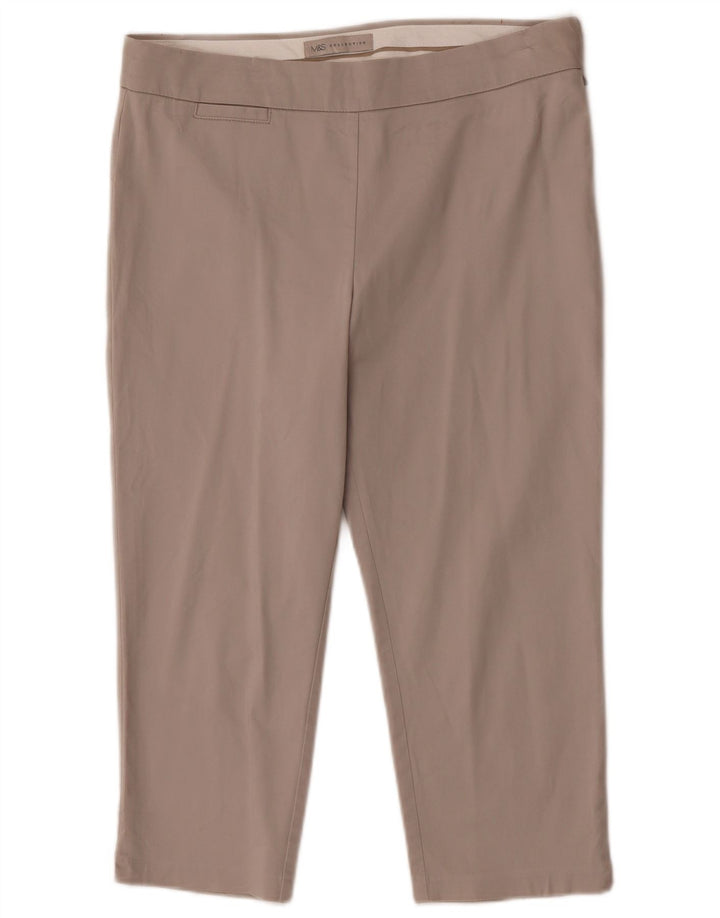 Marks & Spencer Γυναικείο Παντελόνι Capri W30 L20 Μπεζ βαμβακερό