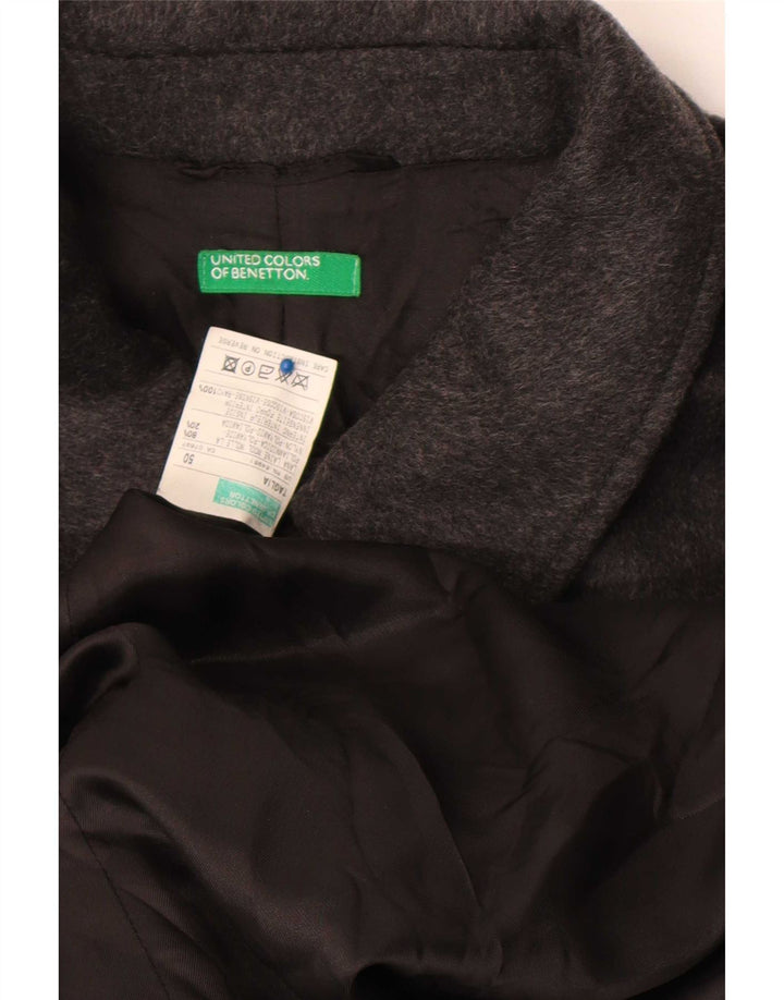 Ανδρικό πανωφόρι Benetton IT 50 Large Grey Wool
