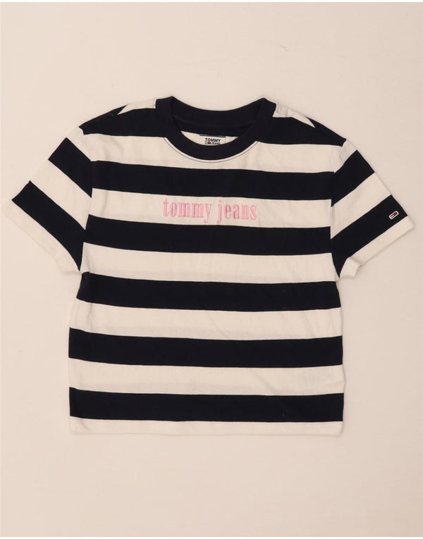 Γυναικείο γραφικό μπλουζάκι Tommy Hilfiger Top UK 4 XS Navy Blue ριγέ βαμβακερό