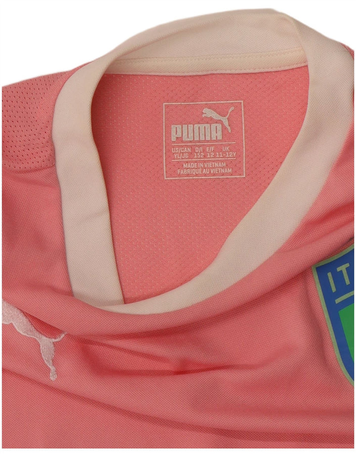 PUMA Girls Italia Graphic T-Shirt Top 11-12 Years Pink