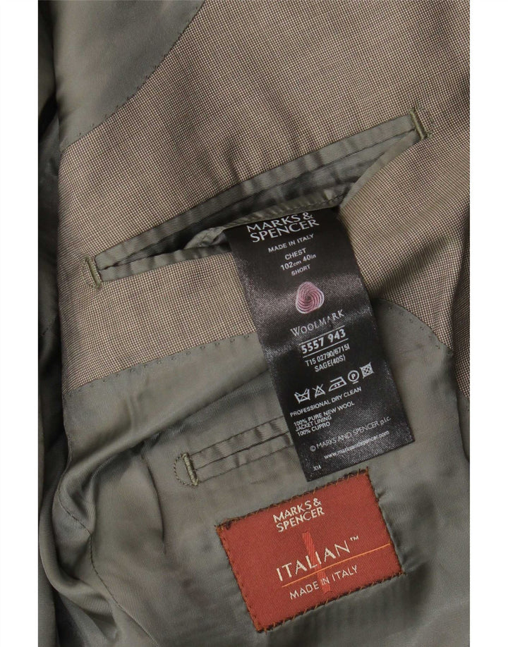 Marks & Spencer Ανδρικό σακάκι σακάκι με 3 κουμπιά UK 40 Medium Khaki New Wool