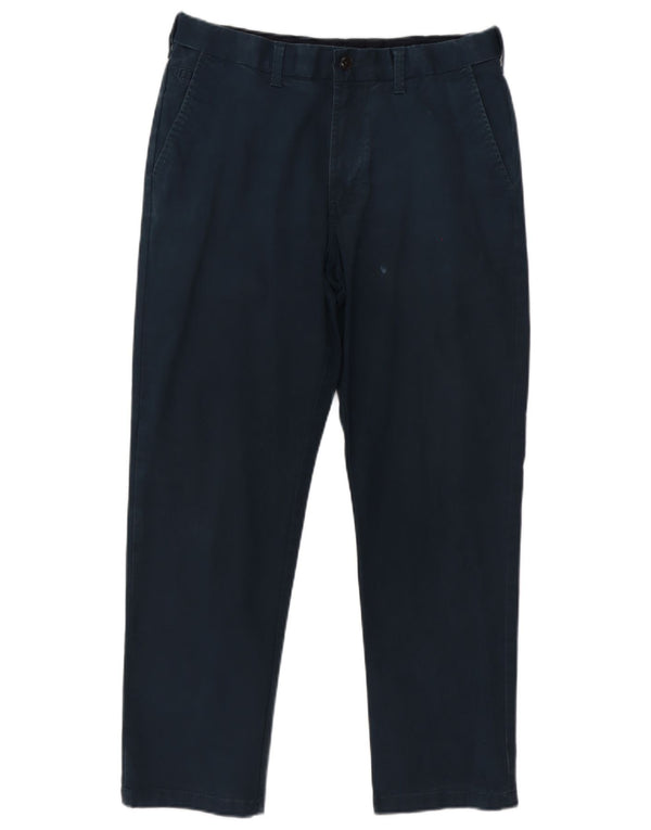 Marks & Spencer Mens Blue Harbour Straight Chino Παντελόνι W36 L29 Navy Blue