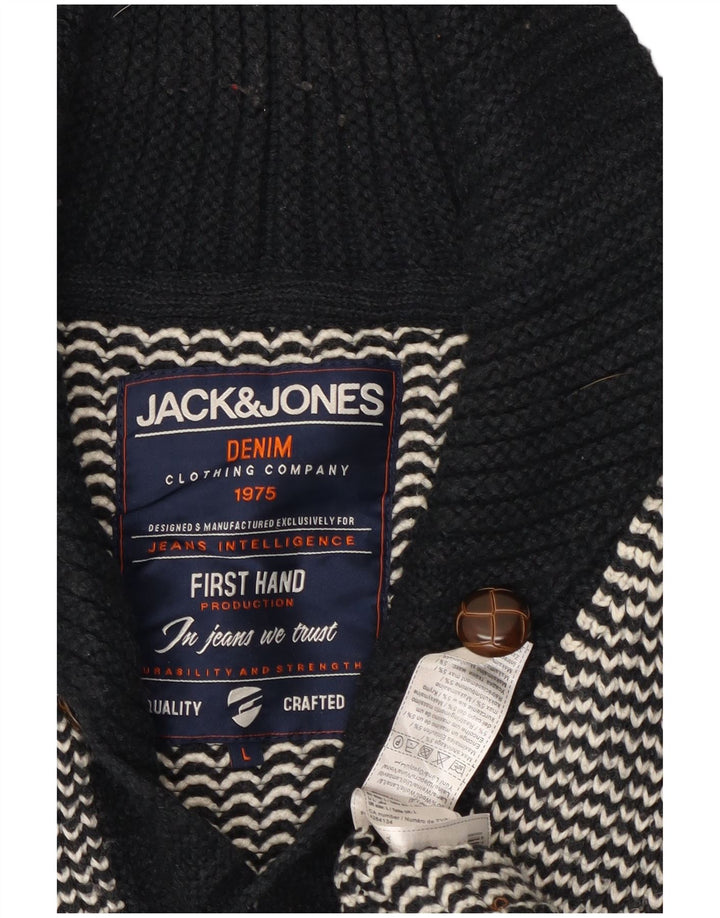 Jack & Jones Ανδρική ζακέτα πουλόβερ μεγάλο μαύρο Chevron ακρυλικό