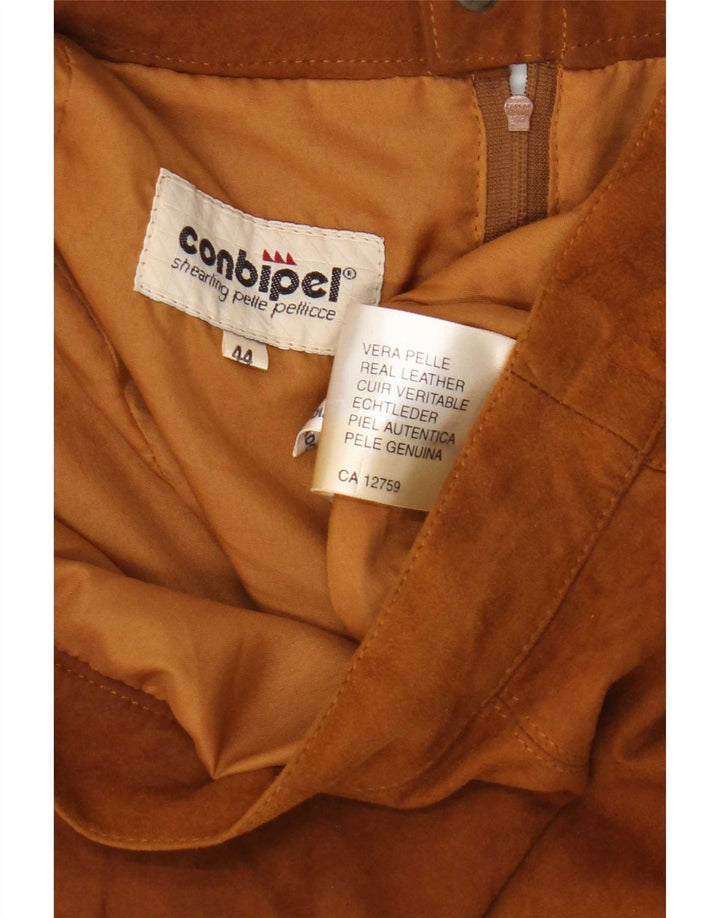 Conbipel Γυναικεία Suede Mini Φούστα IT 44 Medium W28 Καφέ Δερμάτινο