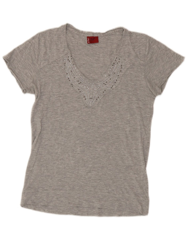 Γυναικείο T-Shirt Levi's Top UK 14 Large Grey Cotton