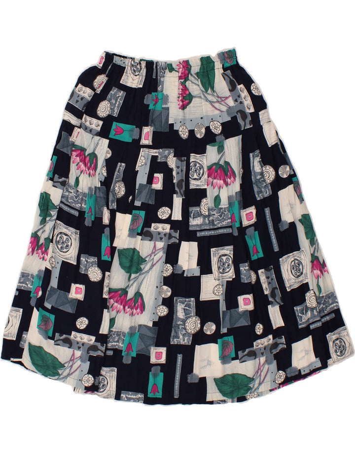 VINTAGE Womens A-Line Skirt W26 Small Navy Blue Patchwork Vintage Vintage and Second-Hand Vintage from Messina Hembry 